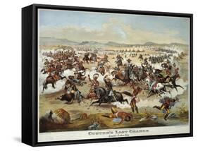 General Custer's Last Stand at the Battle of Little Bighorn, June 25, 1876-null-Framed Stretched Canvas