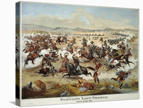 General Custer's Last Stand at the Battle of Little Bighorn, June 25, 1876-null-Stretched Canvas
