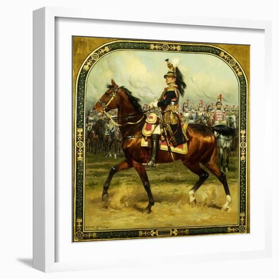 General d'Hautpoul on Horseback-Jean Baptiste Edouard Detaille-Framed Giclee Print