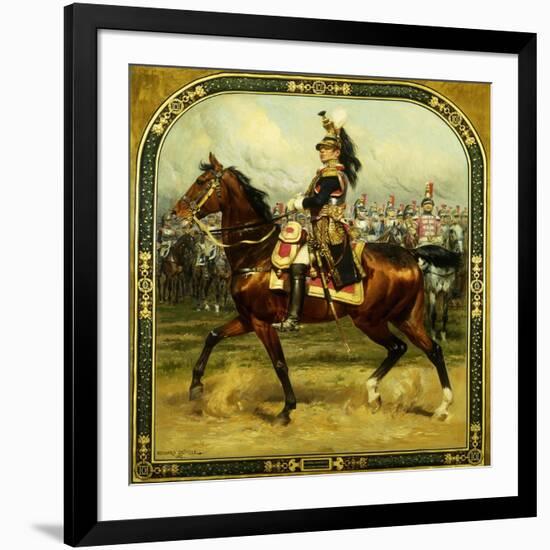 General d'Hautpoul on Horseback-Jean Baptiste Edouard Detaille-Framed Giclee Print