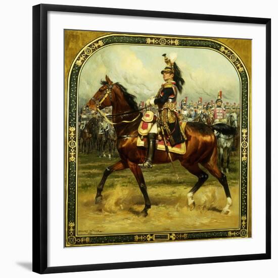 General d'Hautpoul on Horseback-Jean Baptiste Edouard Detaille-Framed Giclee Print