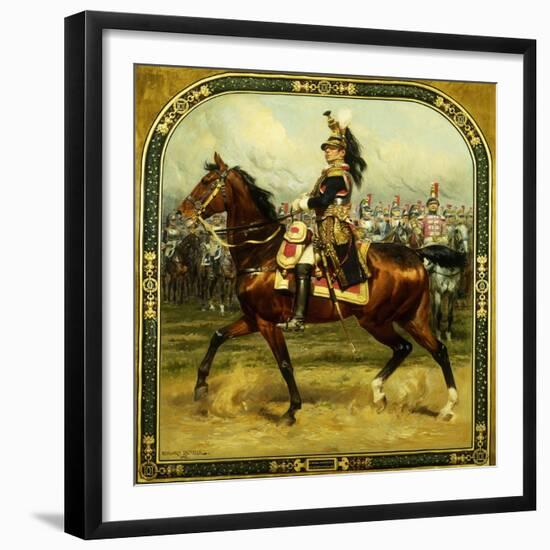 General d'Hautpoul on Horseback-Jean Baptiste Edouard Detaille-Framed Giclee Print