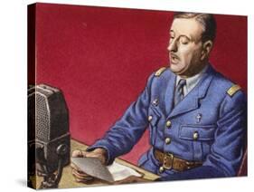 General De Gaulle Broadcasts to the Free French-Pat Nicolle-Stretched Canvas