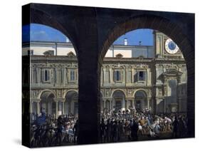 General Domenico Pino Addressing Insurgents in Piazza Mercanti in Milan, April 21, 1814-Giovanni Migliara-Stretched Canvas