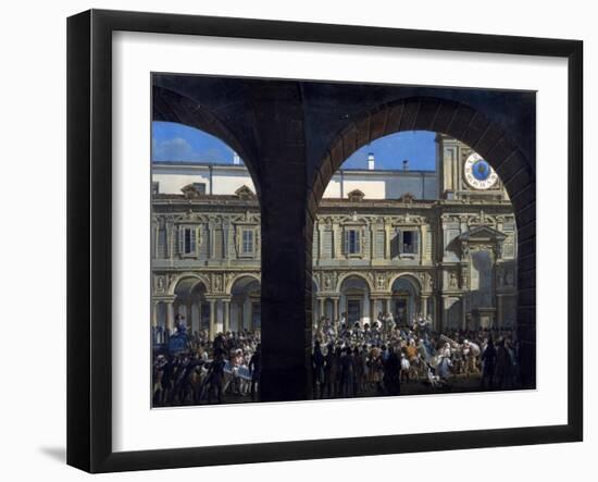 General Domenico Pino Addressing Insurgents in Piazza Mercanti in Milan, April 21, 1814-Giovanni Migliara-Framed Giclee Print