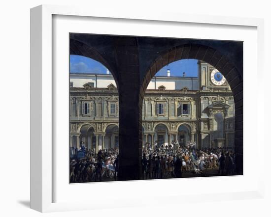 General Domenico Pino Addressing Insurgents in Piazza Mercanti in Milan, April 21, 1814-Giovanni Migliara-Framed Giclee Print