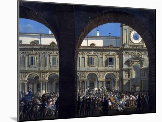 General Domenico Pino Addressing Insurgents in Piazza Mercanti in Milan, April 21, 1814-Giovanni Migliara-Mounted Giclee Print