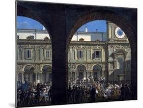 General Domenico Pino Addressing Insurgents in Piazza Mercanti in Milan, April 21, 1814-Giovanni Migliara-Mounted Giclee Print