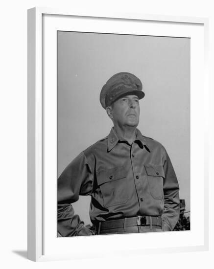 General Douglas Macarthur Standing in Front of Manila City Hall-null-Framed Photographic Print