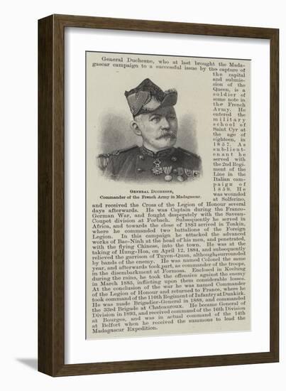 General Duchesne, Commander of the French Army in Madagascar-null-Framed Giclee Print