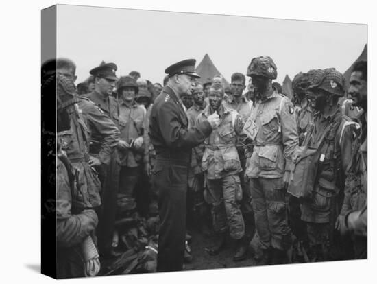 General Dwight D. Eisenhower Talking with Soldiers of the 101st Airborne Division-Stocktrek Images-Stretched Canvas