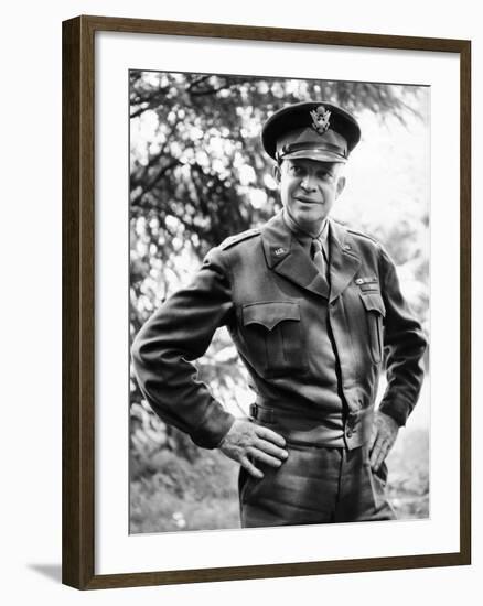 General Dwight Eisenhower, Supreme Commander, Allied Forces During World War II-null-Framed Photo