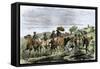 General Early's Cavalry Taking Livestock from Farmers During Confederate Invasion, Maryland, 1864-null-Framed Stretched Canvas