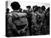 General Eisenhower Talks with Paratroopers of the 101st US Airborne Before D-Day-null-Stretched Canvas