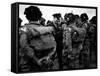 General Eisenhower Talks with Paratroopers of the 101st US Airborne Before D-Day-null-Framed Stretched Canvas