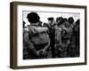 General Eisenhower Talks with Paratroopers of the 101st US Airborne Before D-Day-null-Framed Photo