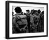 General Eisenhower Talks with Paratroopers of the 101st US Airborne Before D-Day-null-Framed Photo