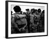 General Eisenhower Talks with Paratroopers of the 101st US Airborne Before D-Day-null-Framed Photo