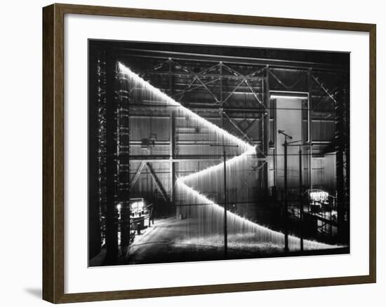 General Electric Lab, Creating Artificial Lightning to Study Its Behavior-Andreas Feininger-Framed Photographic Print