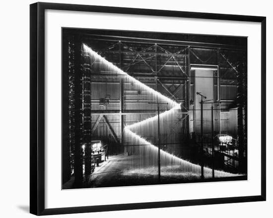 General Electric Lab, Creating Artificial Lightning to Study Its Behavior-Andreas Feininger-Framed Photographic Print