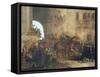 General Enrico Cialdini at the Head of His Troops Entering Gaeta Victorious in February 1861-null-Framed Stretched Canvas