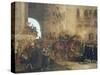 General Enrico Cialdini at the Head of His Troops Entering Gaeta Victorious in February 1861-null-Stretched Canvas