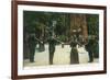 General Fremont Showing Circumference of a Redwood - Santa Cruz, CA-Lantern Press-Framed Art Print