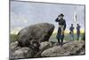 General G. K. Warren at the Signal Station on Little Round Top, Battle of Gettysburg, 1863-null-Mounted Giclee Print