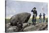 General G. K. Warren at the Signal Station on Little Round Top, Battle of Gettysburg, 1863-null-Stretched Canvas