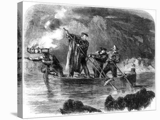 General Garibaldi Spearing Fish by Night Off Caprera, Sardinia, Italy, 1861-Frank Vizetelly-Stretched Canvas