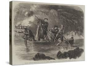 General Garibaldi Spearing Fish by Night Off Caprera-Frank Vizetelly-Stretched Canvas