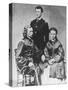 General George A. Custer (1839-76) with His Wife, Elizabeth, and His Brother, Tom (B/W Photo)-Mathew Brady-Stretched Canvas