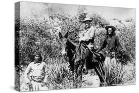 General George Crook on a Mule, with Two Apache in Arizona, 1882-American Photographer-Stretched Canvas