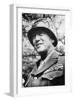 General George S. Patton Jr., During the Early Stages of the Invasion of Normandy, France, 1944-null-Framed Art Print