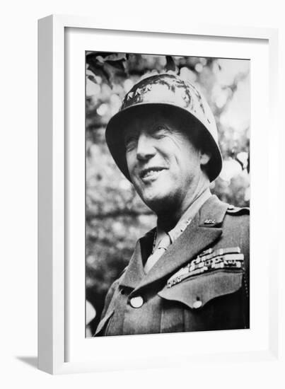 General George S. Patton Jr., During the Early Stages of the Invasion of Normandy, France, 1944-null-Framed Art Print