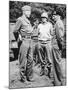 General George S. Patton Wearing an Ivory-Handled Revolver, with 'Monty' and General Bradley-null-Mounted Photographic Print