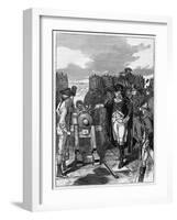 General George Washington and the first firing of the canon at the Siege of Yorktown in 1781-American School-Framed Giclee Print