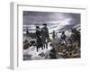 General George Washington and the Marquis de Lafayette at Valley Forge Winter Camp-null-Framed Giclee Print