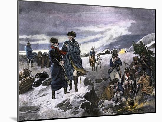 General George Washington and the Marquis de Lafayette at Valley Forge Winter Camp-null-Mounted Giclee Print