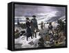 General George Washington and the Marquis de Lafayette at Valley Forge Winter Camp-null-Framed Stretched Canvas