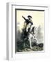 General George Washington in Battle on Horseback, Revolutionary War-null-Framed Giclee Print