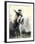 General George Washington in Battle on Horseback, Revolutionary War-null-Framed Giclee Print