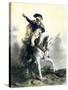 General George Washington in Battle on Horseback, Revolutionary War-null-Stretched Canvas