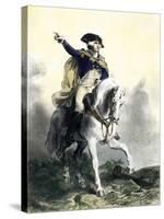 General George Washington in Battle on Horseback, Revolutionary War-null-Stretched Canvas