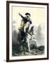 General George Washington in Battle on Horseback, Revolutionary War-null-Framed Giclee Print