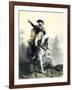 General George Washington in Battle on Horseback, Revolutionary War-null-Framed Giclee Print