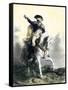 General George Washington in Battle on Horseback, Revolutionary War-null-Framed Stretched Canvas