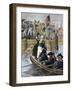 General George Washington Leaving New York City after Celebrating the British Retreat, c.1783-null-Framed Giclee Print