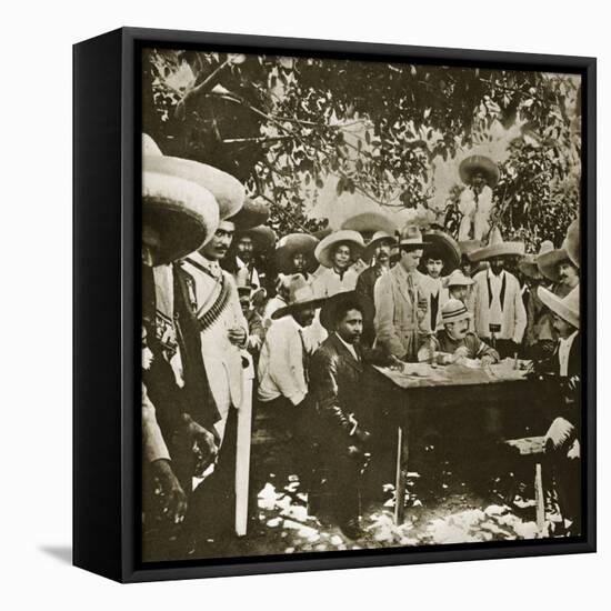 General Gonzalez Negotiating with Emiliano Zapata on Behalf of President Carranza-null-Framed Stretched Canvas