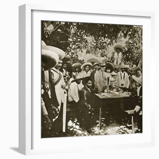 General Gonzalez Negotiating with Emiliano Zapata on Behalf of President Carranza-null-Framed Premium Giclee Print